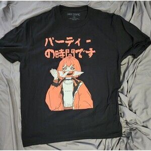 Hot Topic Party Time Peach Anime Smiley Girl with a Knife Party Time Size 2XL